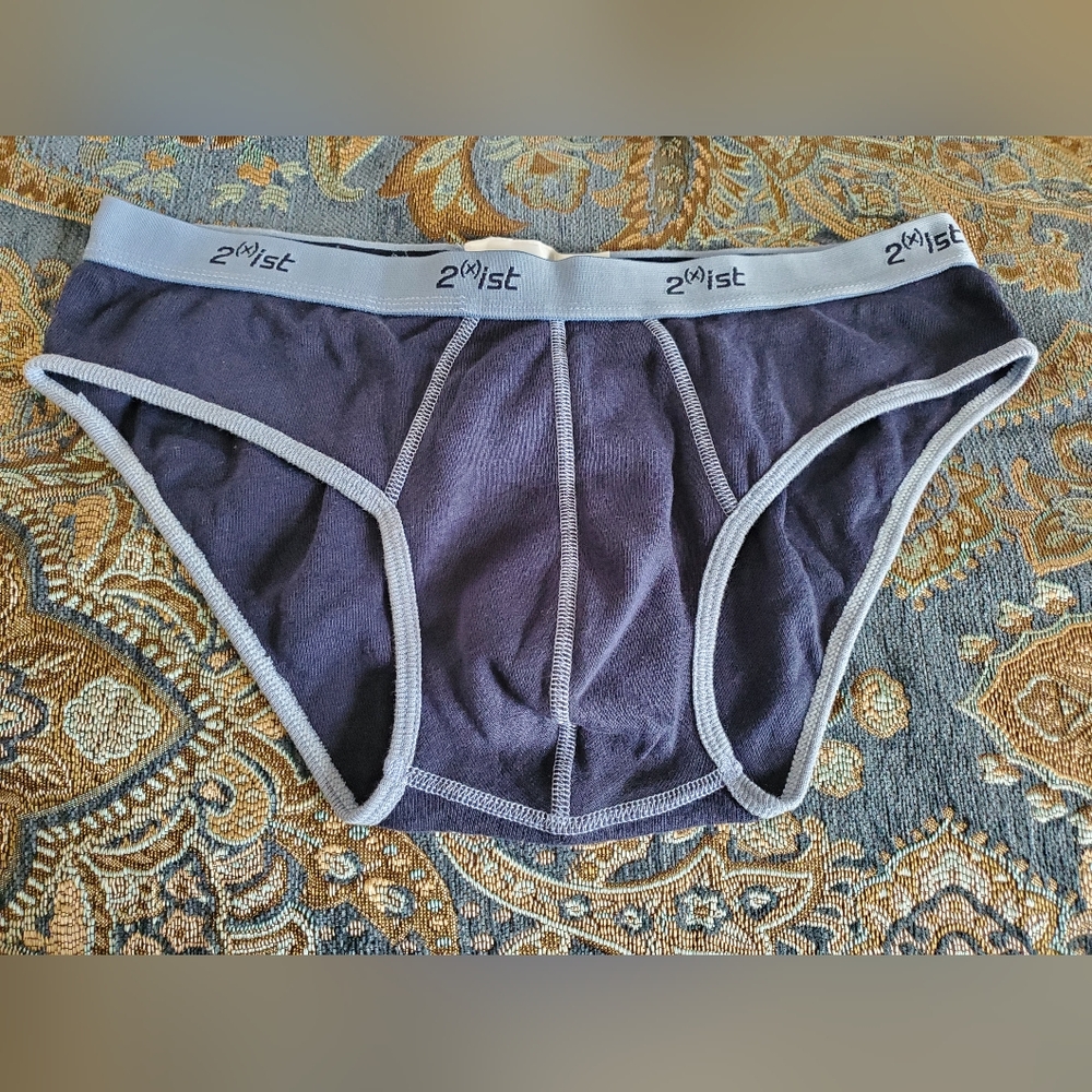 2xist Men's Navy Briefs with Light Gray Trim